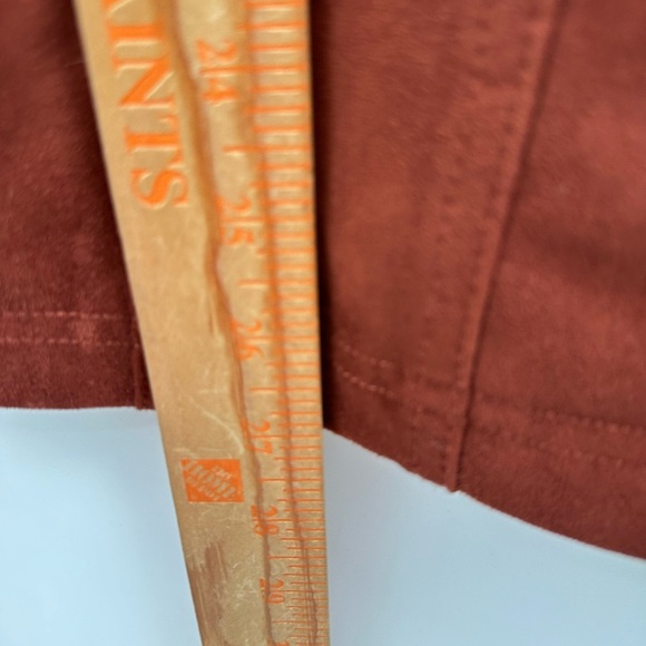 NWT 4/6 CHICOS Elongated Rich mahogany faux suede mature sophisticated jacket - Picture 13 of 14